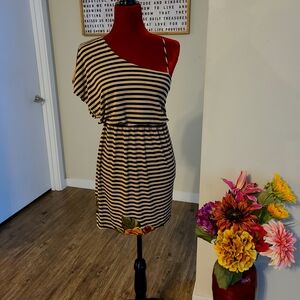 Striped Black and Cream Dress